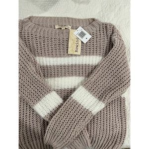 NWT Striped Chenille Sweater